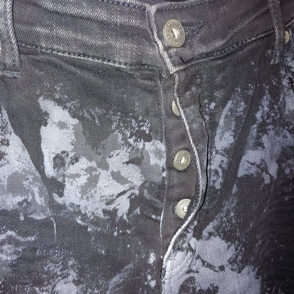 Valabasas Button Fly Camo Tie Dye Distressed Jeans Back Grey Size 36 - Picture 8 of 9